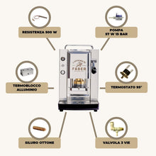 Carica l'immagine nel visualizzatore di Gallery, Faber Pro Total Inox Basic  Macchina Per Caffe''  Pressacialda In Ottone  Elettrovalvola E Termostato 95  Telaio In Acciaio