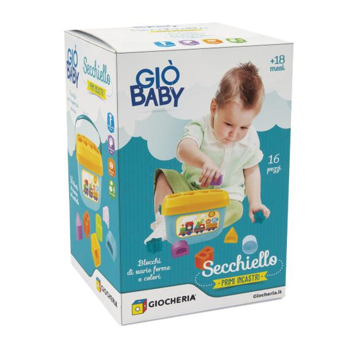 Gio' Baby - Secchiello Primi Incastri 16 Pezzi Forme E Lettere