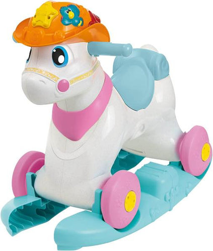 CHICCO MISS BABY RODEO 3 IN 1: CAVALCABILE, DONDOLO, CENTRO ATTIVITA' ITALIANO/INGLESE