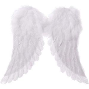 Costume Recite Ali Bianche Piumate Con Glitter