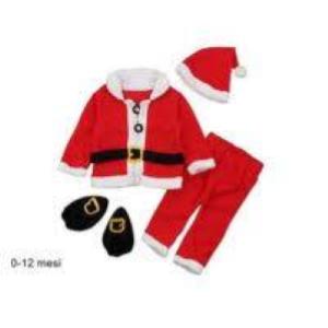 Costume Recite Abito Babbo Natale Bimbo 0/12 Mesi
