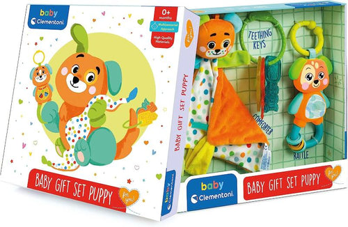 Baby Clementoni - Baby Gift Set Puppy Pack Blue: Sonaglino, Chiavi E Copertina Dou Dou