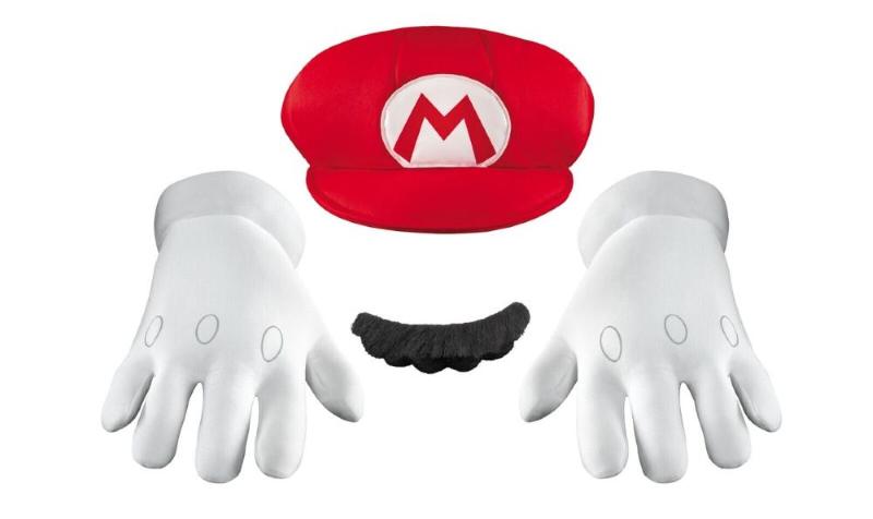 Kit Super Mario Bambino (Guanti, Cappello E Baffi) Costume