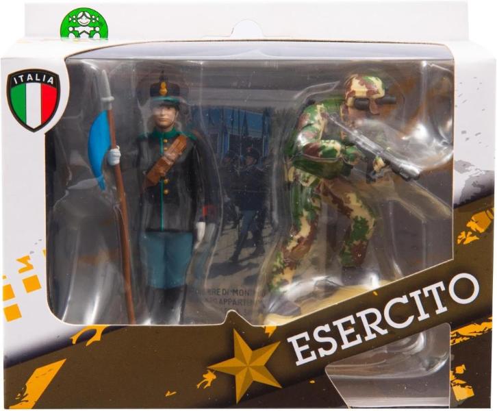 ESERCITO 8 CM 2 PERSONAGGI UFFICIALE DEI GRANATIERI E BERSAGLIERE IN AZIONE
