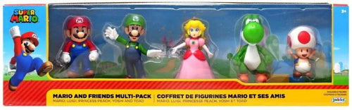 SUPER MARIO E I SUOI AMICI 5 PERSONAGGI 7 CM LUIGI PEACH YOSHI TOAD MARIO POS230277