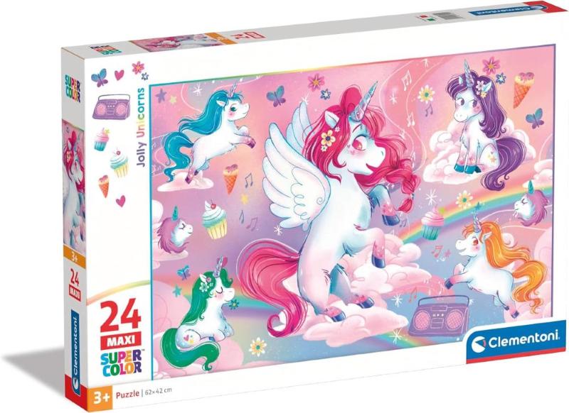 PUZZLE 24 PZ MAXI SUPERCOLOR JOLLY UNICORNS UNICORNI