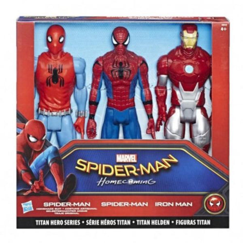Spiderman Homecoming Set 3 Personaggi: Spiderman Costume Artigianale, Spiderman & Iron Man