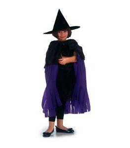 Costume Bambina Mantello Taffeta'' Viola/Nero