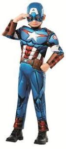 Costume Bambino Capitan America C/Muscoli 7/8 Cm 122/128
