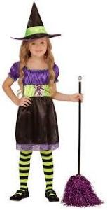 Costume Strega Bambina C/Cappello 140