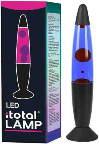 Lampada Lava Led Rossa Base Nera Cera Bianca