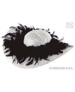 Cappello Anni 60/70 C/Pailletes E Piume