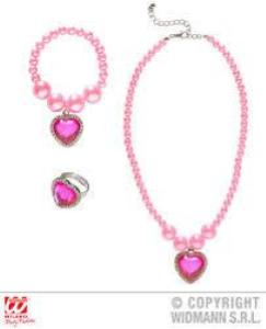 Collana/Anello/Bracciale Cuore Rosa