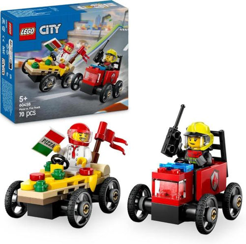 Lego City Great Vehicles Pack Veicoli Da Corsa: Pizzaiolo Contro Pompiere