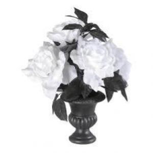 Vaso C/Rose Bianche E Nere