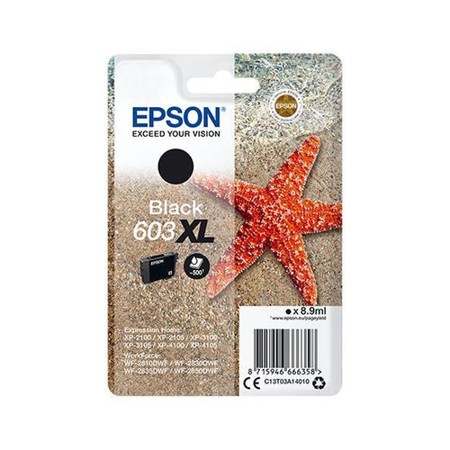 Epson 603Xl Black  (C13T03A14010)  Cartuccia Originale Ad Alta Efficienza