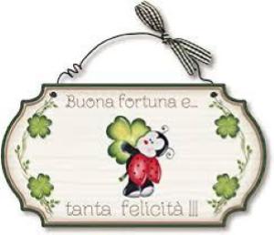 Targhetta Legno Fortuna/Felicita''