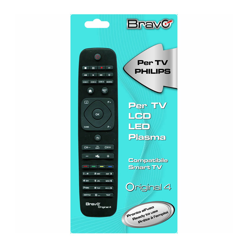Bravo Original 4 (90202050)  Telecomando Compatibile Fedelmente Riprodotto Per Tv Philips