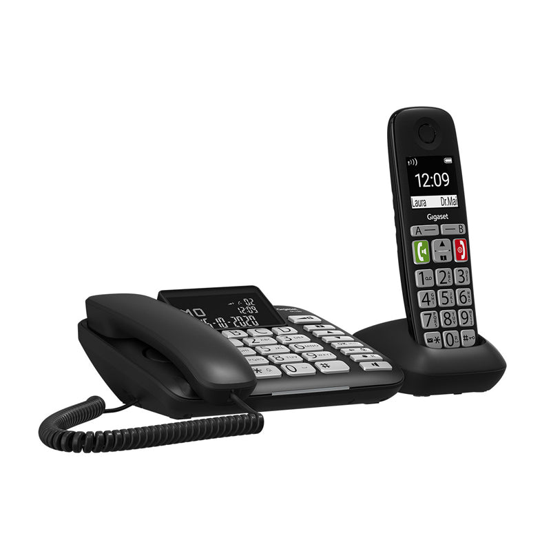 Gigaset Dl780 Plus (Nero) - Telefono Cordless + Corded - Maxi Display - Vivavoce - Tasti Grandi