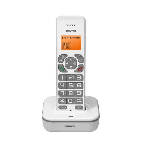 Brondi Bravo Star (Bianco)  Telefono Cordless  Vivavoce  Tasti Grandi