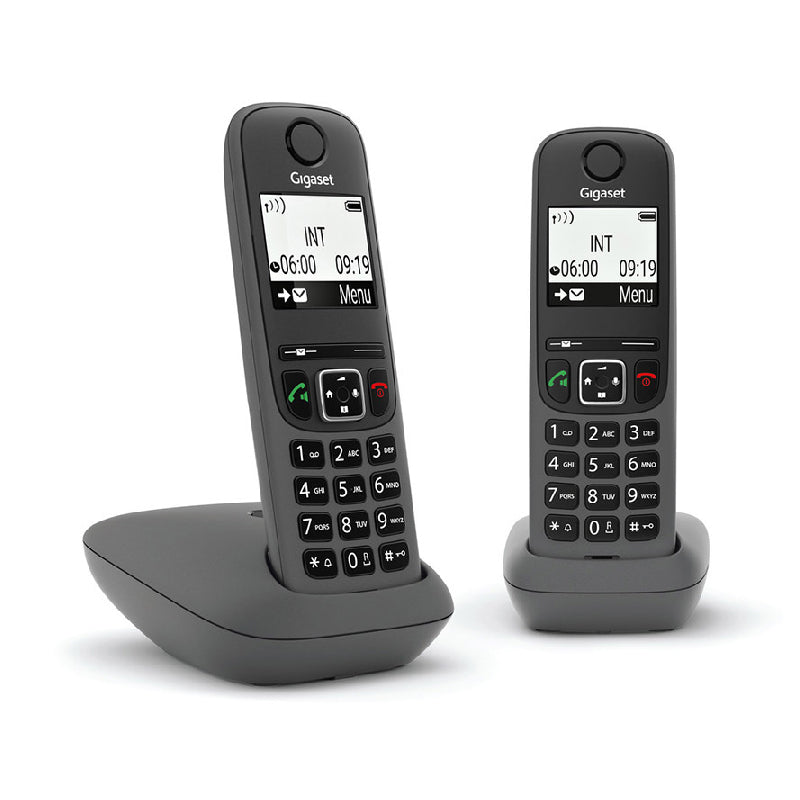 Gigaset As490 Duo (Nero) - Telefono Cordless Doppio - Vivavoce
