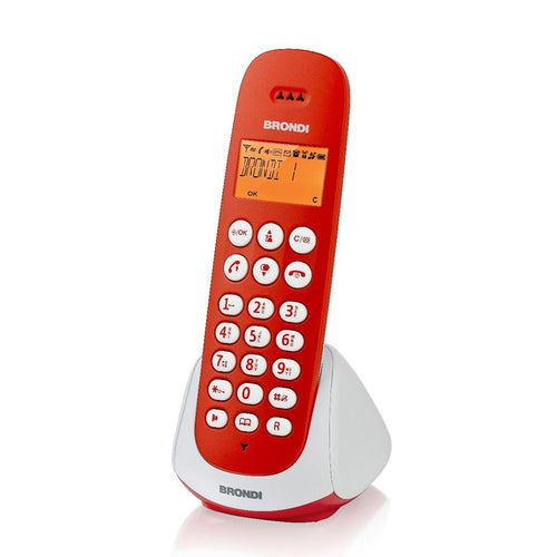 Brondi Adara (Rosso/Bianco)  Telefono Cordless  Vivavoce  Sveglia