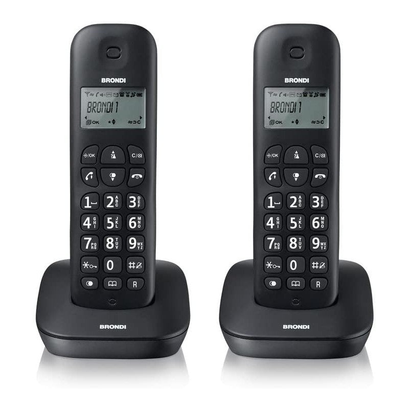Brondi Gala Twin (Nero)  Telefono Cordless Doppio  Eco Dect  Sveglia