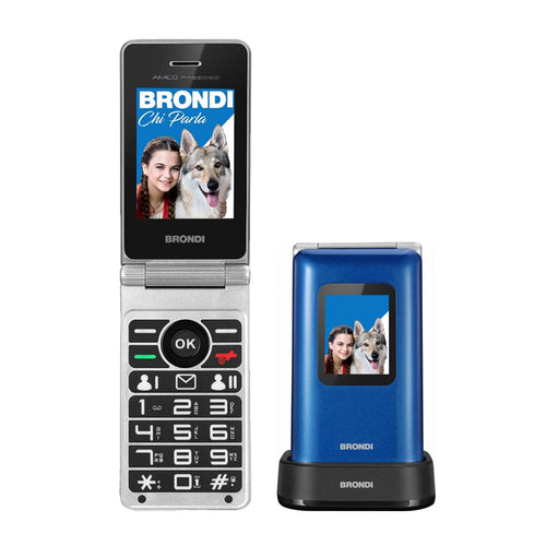 Brondi Amico Prezioso (Blu Metal)  Telefono Cellulare Senior