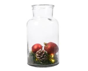 Vaso Vetro C/Decori Natalizi
