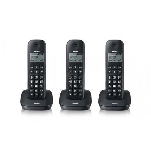 Brondi Gala Trio (Nero)  Telefono Cordless Triplo  Eco Dect  Sveglia