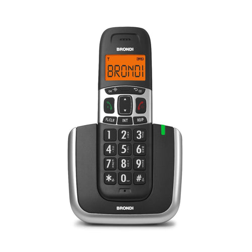 Brondi Bravo Platinum (Nero)  Telefono Cordless  Tasti Grandi  Dect  Suonerie Polifoniche  Viva Voce