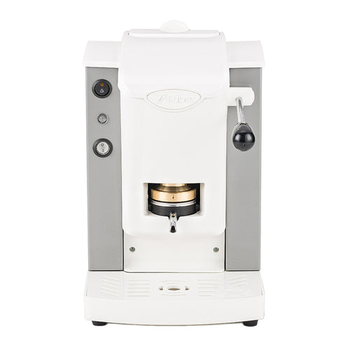 Faber Slot Plast Basic   Macchina Per Caffe'' Con Pressacialda In Ottone  Telaio In Metallo Grigio E Frontale In Policarbonato Bianco