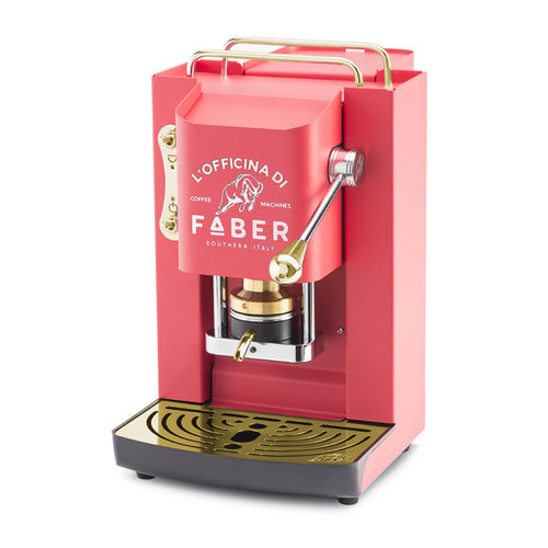 Faber Pro Deluxe Rosso Corallo  Macchina Per Caffe''  Pressacialda In Ottone  Elettrovalvola E Termostato 95  Telaio In Acciaio