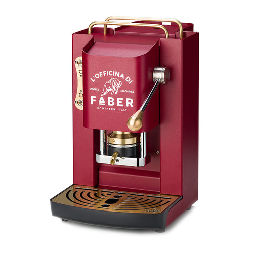 Faber Mini Pro Deluxe Rosso Ciliegia  Macchina Per Caffe''  Pressacialda In Ottone  Elettrovalvola E Termostato 95  Telaio In Acciaio