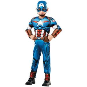 Costume Bambino Capitan America C/Muscoli 3/4 Cm 98/104