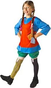 Costume Bambina Pippi Calzelunghe 4/6 C/Parrucca Orig.