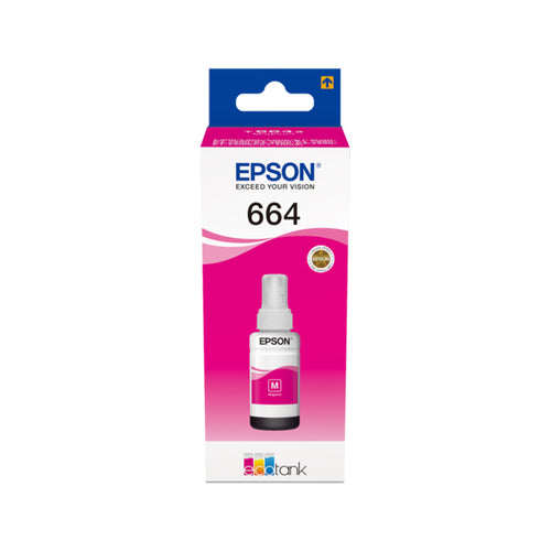 Epson 664 Magenta (C13T664340)-Cartuccia Originale Per Ecotank