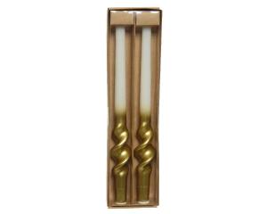 Box 2 Candele Oro/Bianco Cm 31
