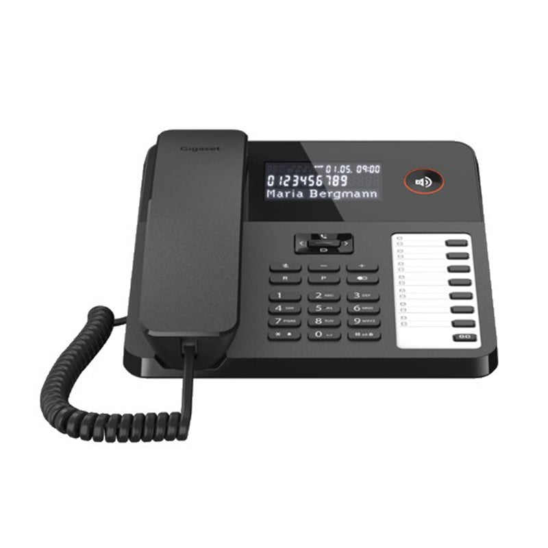 Gigaset Desk 600 (Nero) - Telefono Corded - Compatibile Centralini Telefonici E Apparecchi Acustici