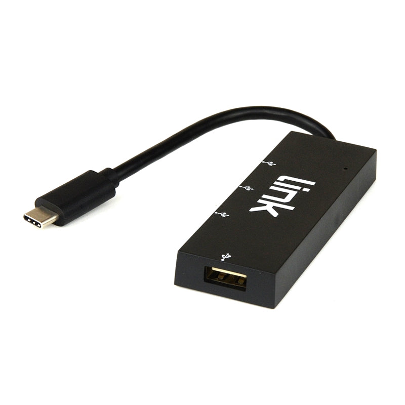 Link Lkcch04 - Hub 4 Porte Usb Con Connettore Usb-C - 1 X Usb 3.0 - 3 X Usb 2.0