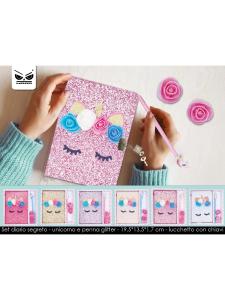 Diario Segreto Unicorno E Penna Glitter 6Col