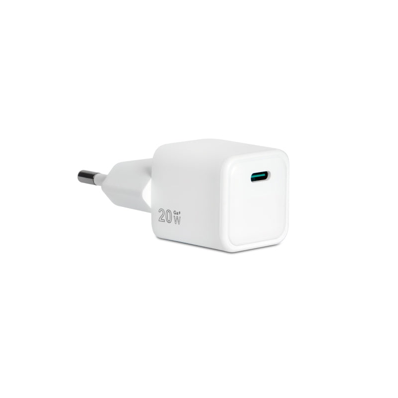 Vultech Cc-120Pdcugwh-Caricatore Universale 1 Porta Type-C Pd20 Qc 3.0 Gan  20W-Bianco Dimensioni Compatte