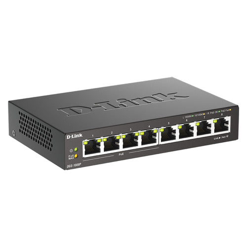 D-Link Dgs-1008P - Desktop Switch 8 Porte Gigabit Poe