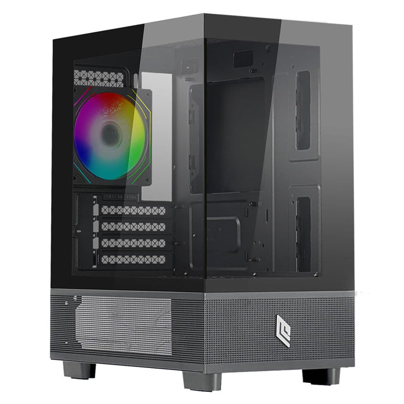Noua Fobia L201 - Case Mini Tower - Doppio Vetro Temp. - Ventola Preinstallata - Argb - Dissipazione A Liquido