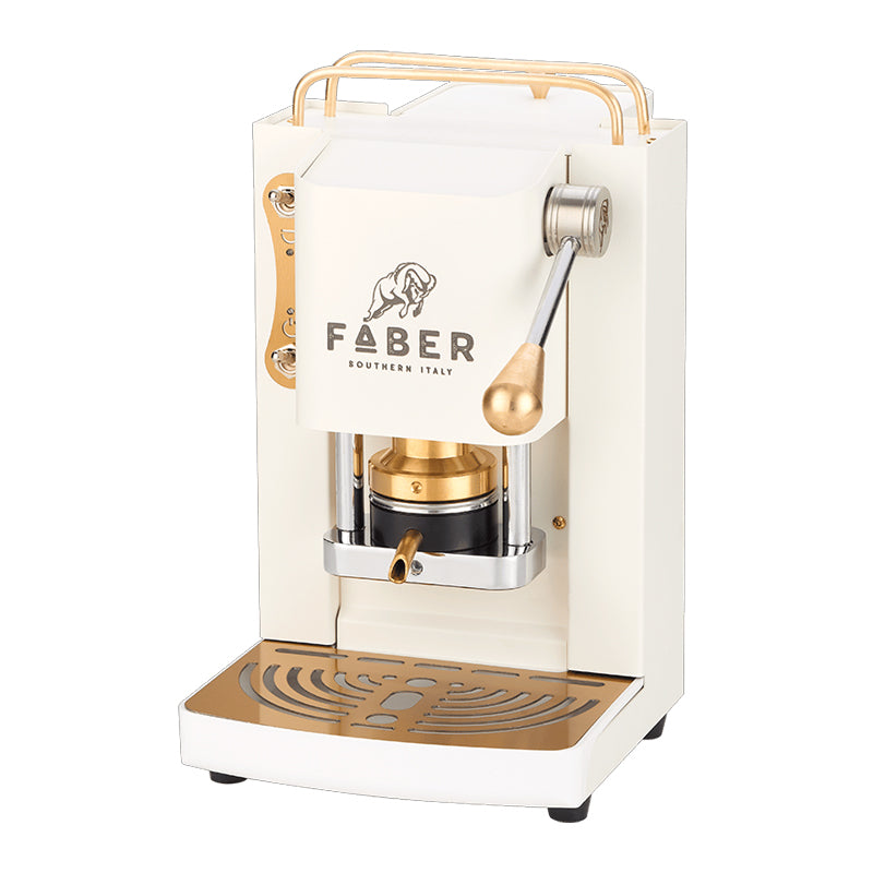 Faber Pro Deluxe Sabbia Ivory - Macchina Per Caffe'' - Pressacialda In Ottone - Elettrovalvola E Termostato 95 - Telaio In Acciaio