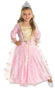 Costume Bambina Principessa Rosa Bambina C/Luci S/M