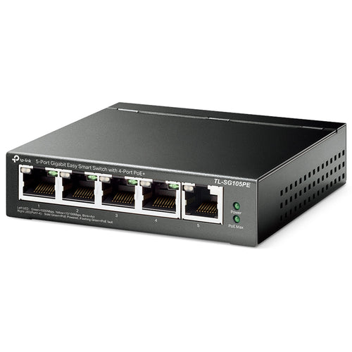 Tp-Link Tl-Sg105Pe - Switch 5 Porte Gigabyte - 4P Poe+ 802.3At/Af, 65W Poe Power