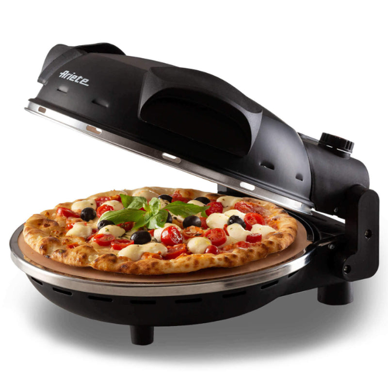 Ariete Forno Pizza Nero (0917/00) -  Piastra In Pietra Refrattaria - 5 Livelli Cottura - 1200W