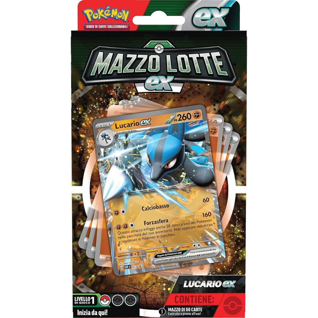 PK60287 Gamevision -Pokémon Mazzo Lotte -casuale Lucario-ex o Ampharos-ex