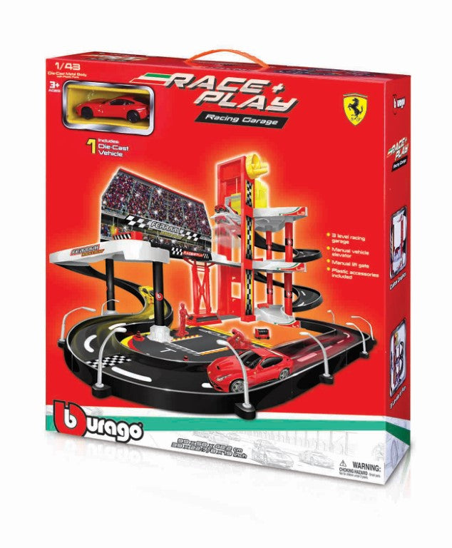 18-30197 - Bburago - 1:43 - Ferrari R&P - Garage con auto e accessori